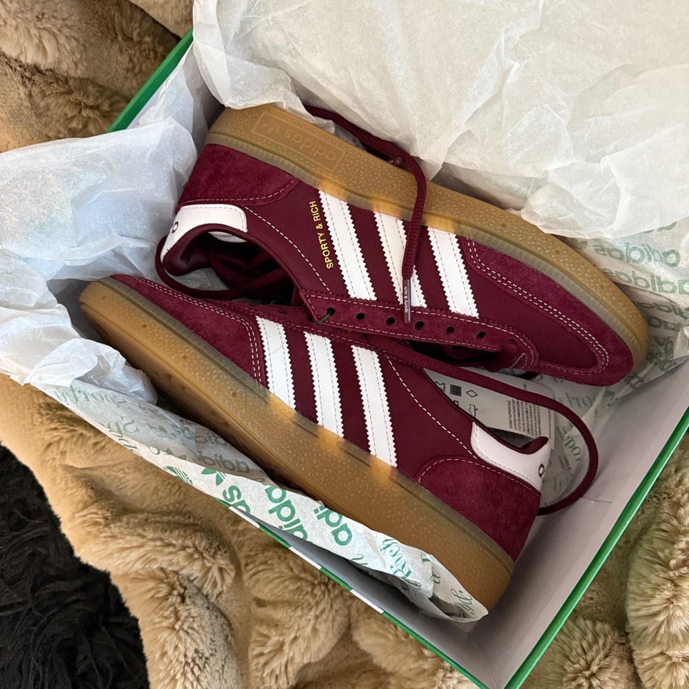 Adidas Maroon “Sporty & Rich” Hanball Spezials